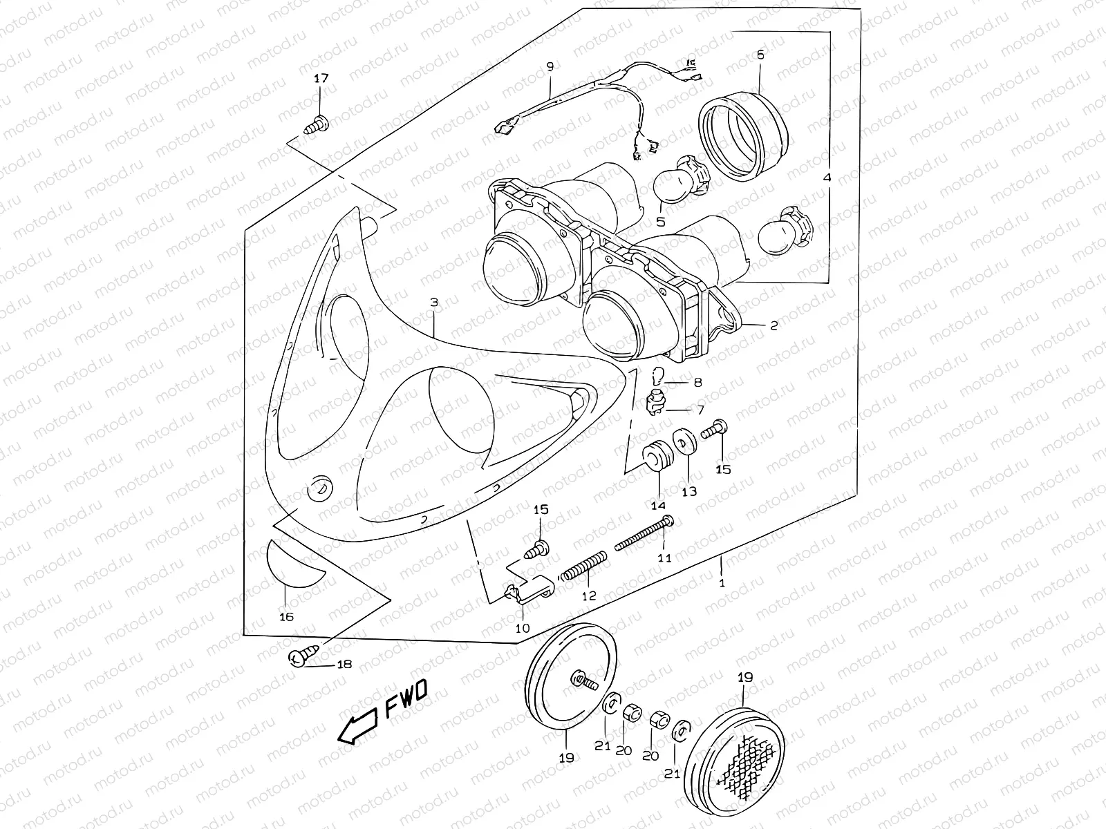 20 - HEADLAMP (MODEL V/W/X/Y)