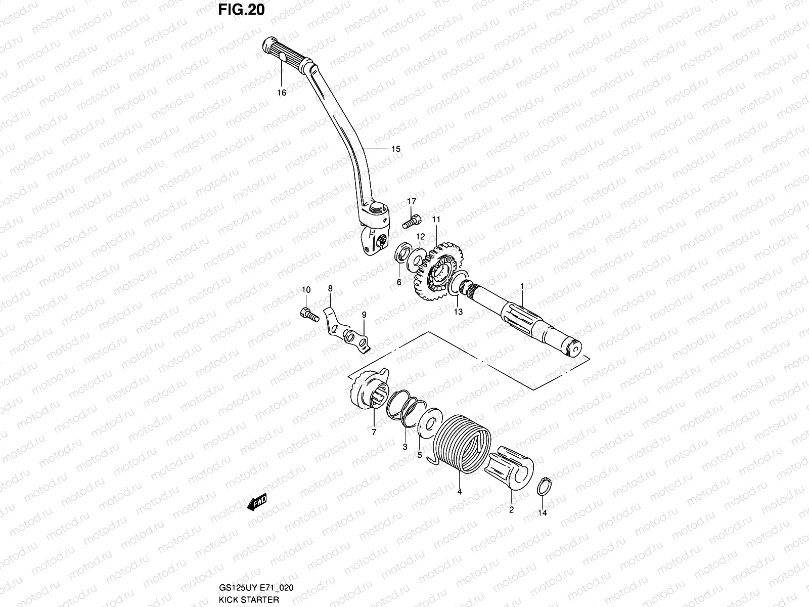 20 - KICK STARTER (GS125UX/UY)