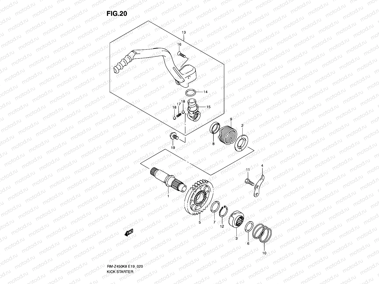 20 - KICK STARTER (RM-Z450K8/K9)