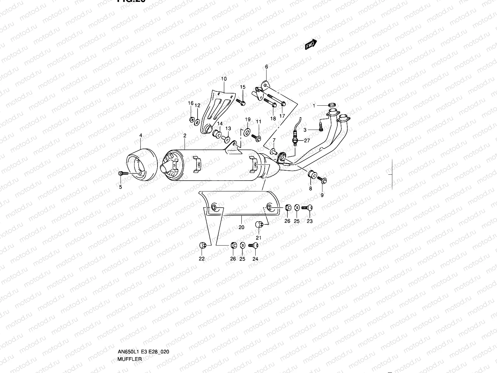 20 - MUFFLER (AN650AL1 E33)