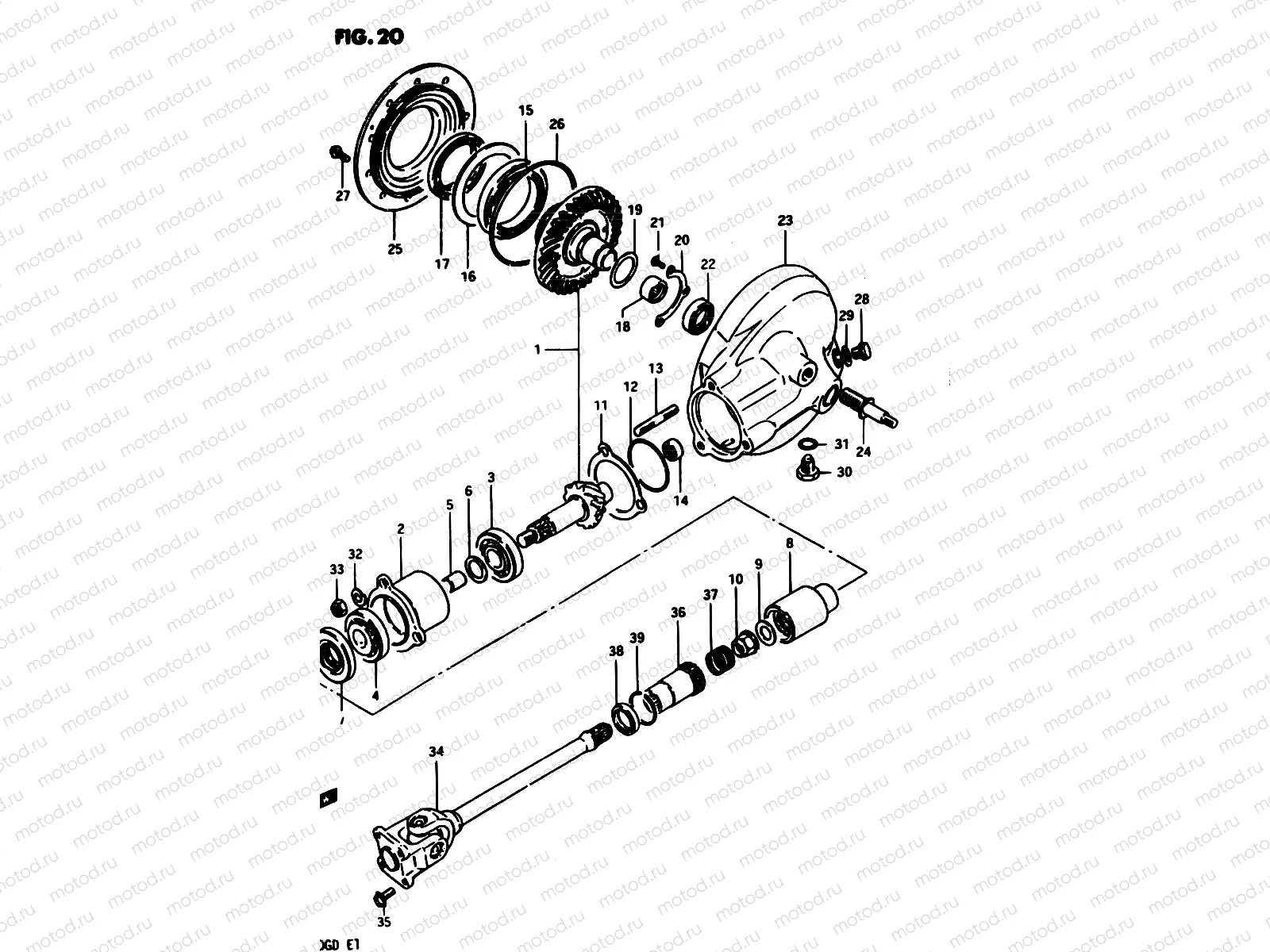20 - PROPELLER SHAFT - FINAL DRIVE GEAR