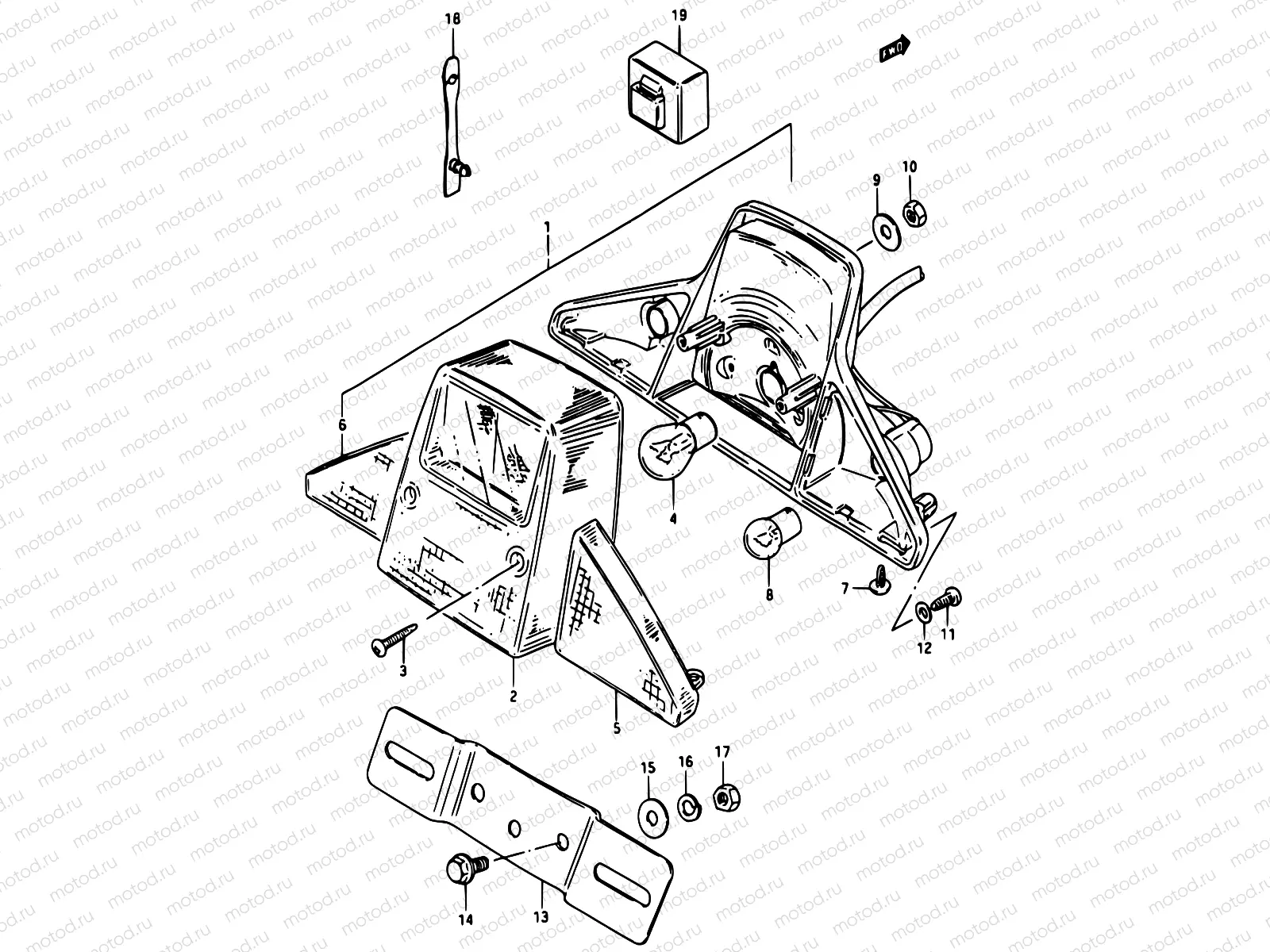 20 - REAR COMBINATION LAMP (MODEL D/E/F/G/J)