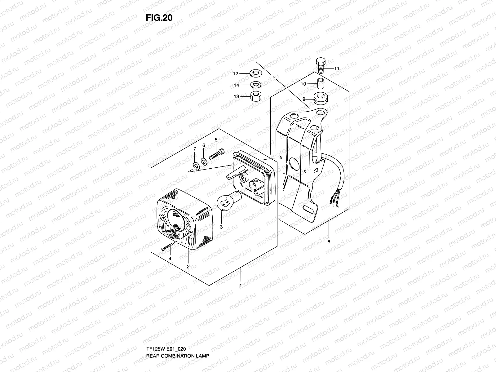 20 - REAR COMBINATION LAMP (MODEL X E06)