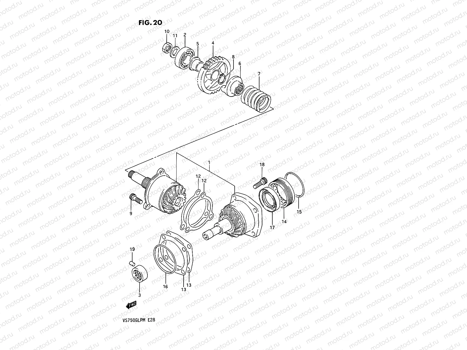 20 - SECONDARY DRIVE GEAR (MODEL F/G)