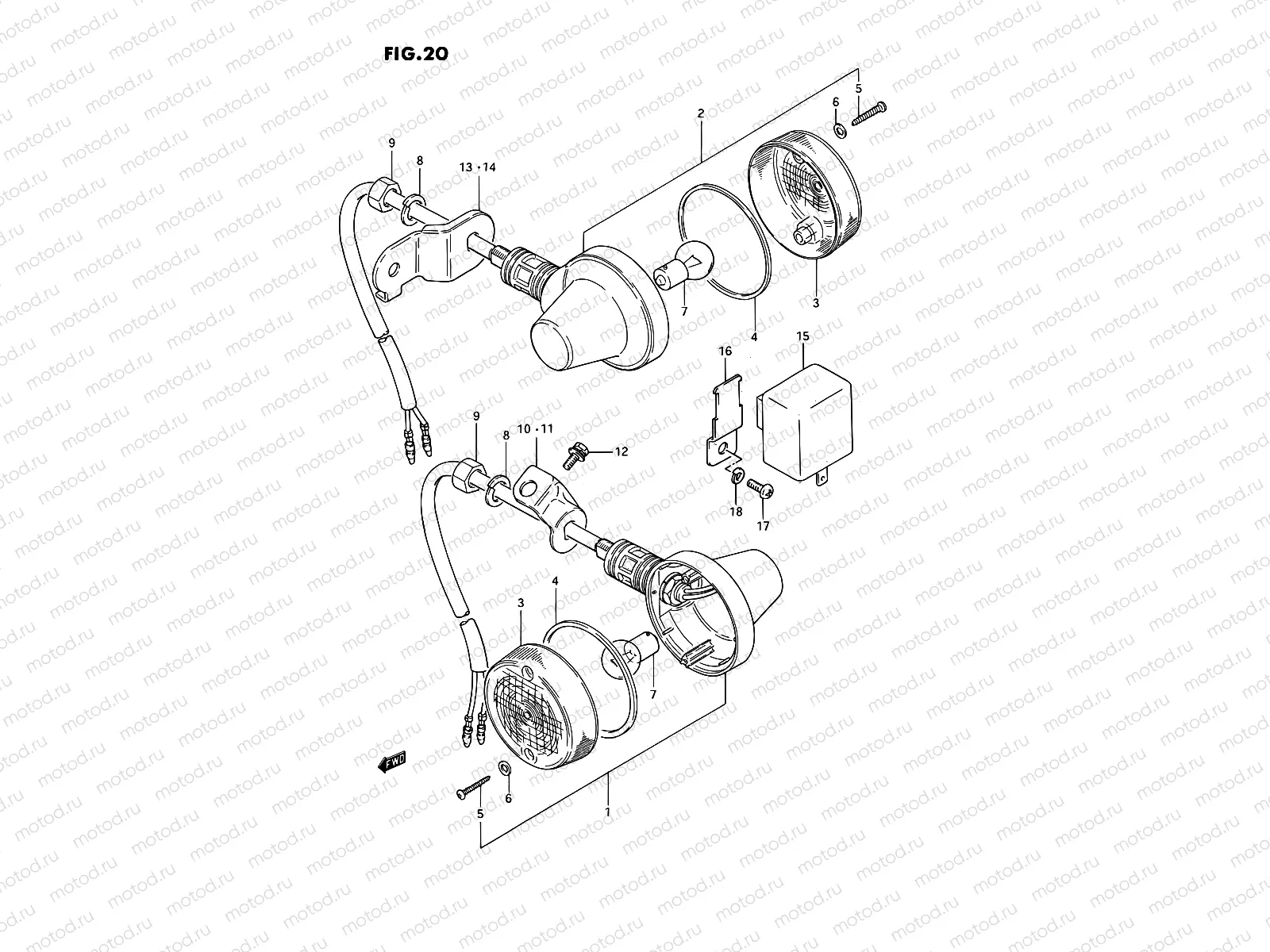 20 - TURN SIGNAL LAMP (MODEL Z/K/P)