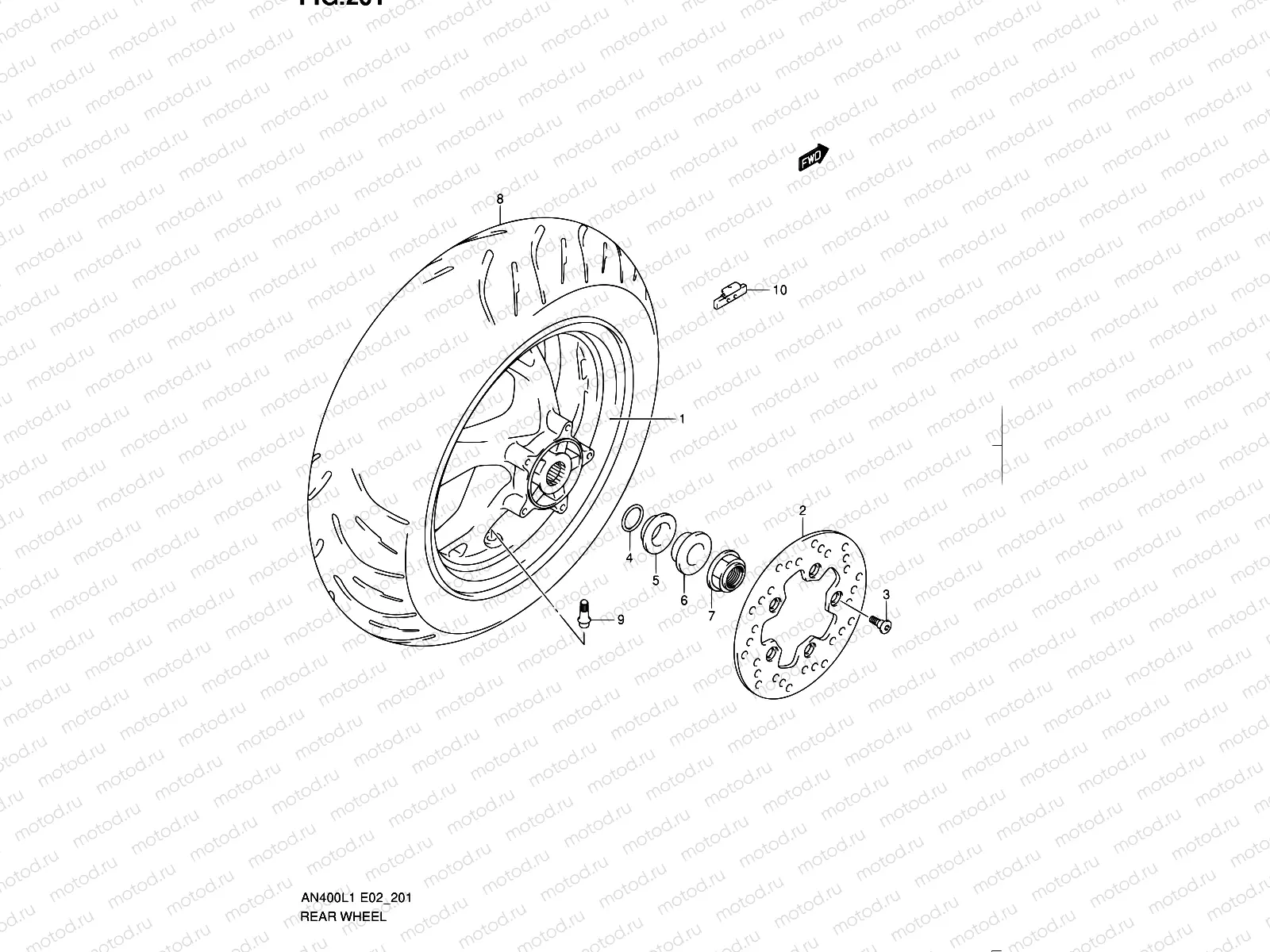 201 - REAR WHEEL (AN400L1 E19)