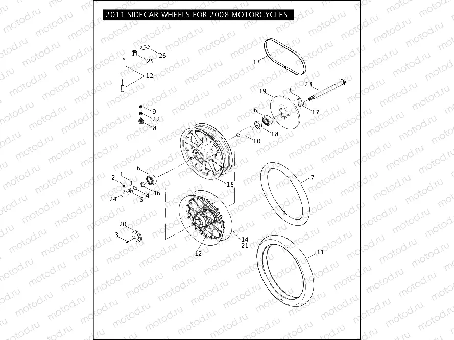 2011 SIDECAR WHEELS FOR 2008 MOTORCYCLES