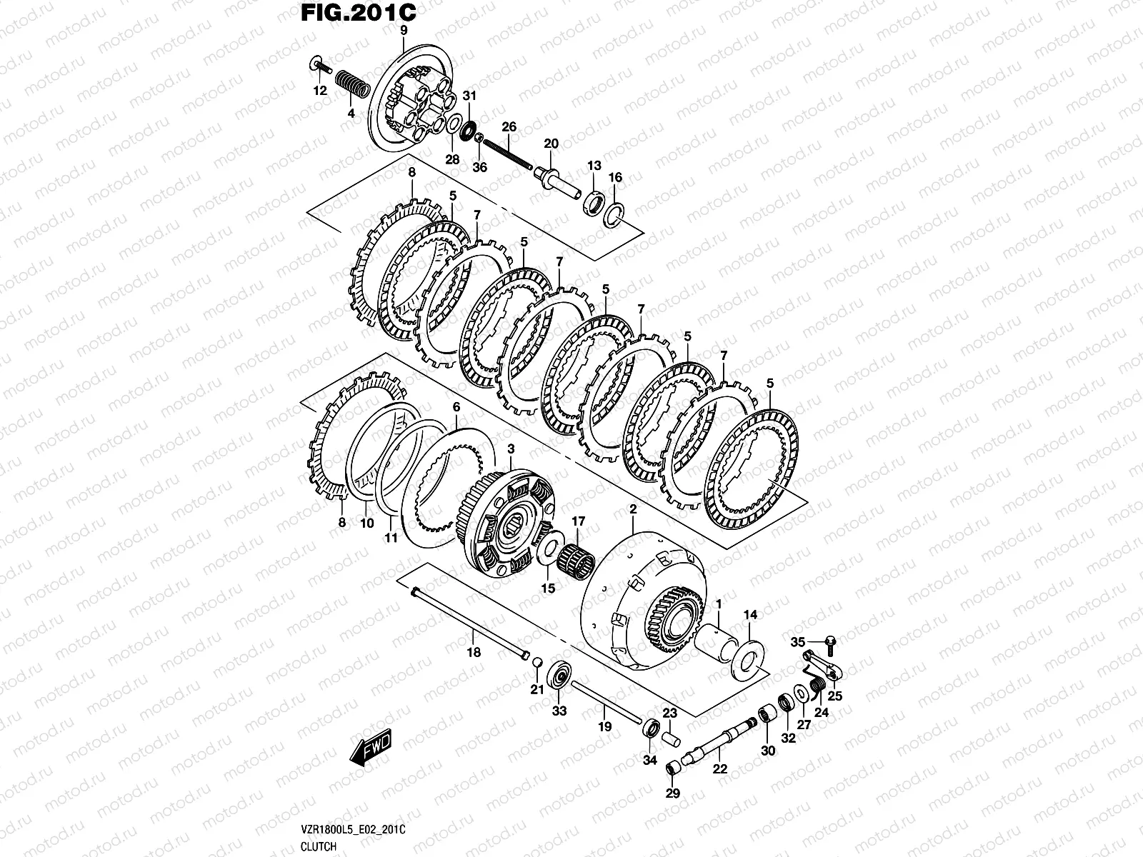 201C - CLUTCH (VZR1800UFL5 E19)