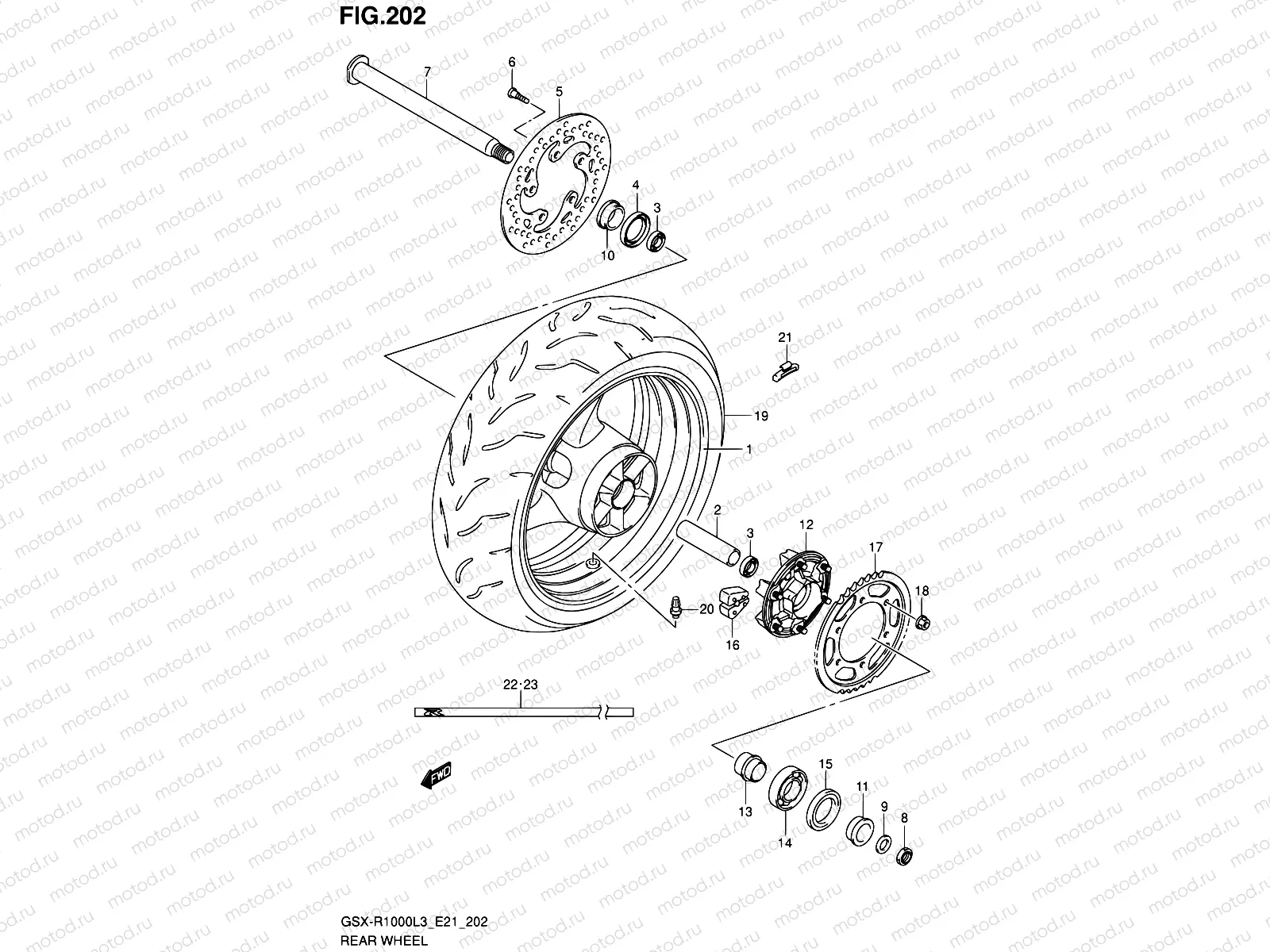 202 - REAR WHEEL (GSX-R1000L3 E21)