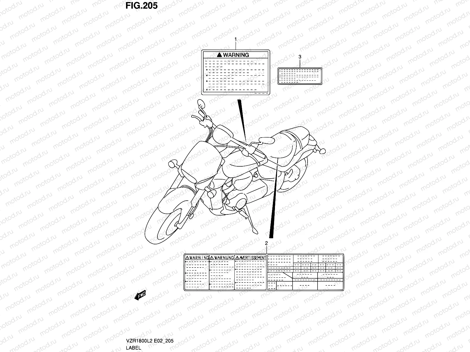 205 - LABEL (VZR1800ZL2 E19)