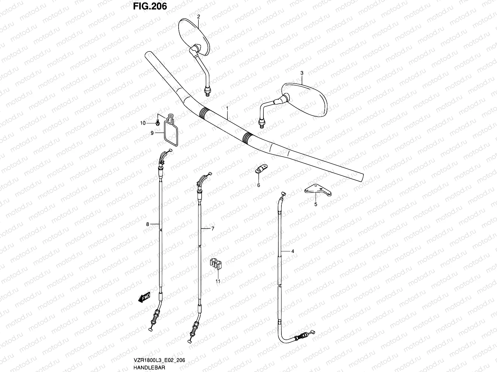 206 - HANDLEBAR (VZR1800L3 E24)