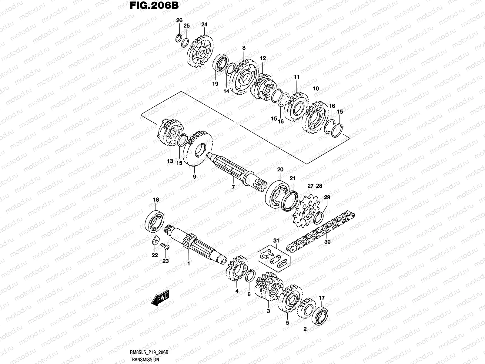206B - TRANSMISSION (RM85LL5 P19)
