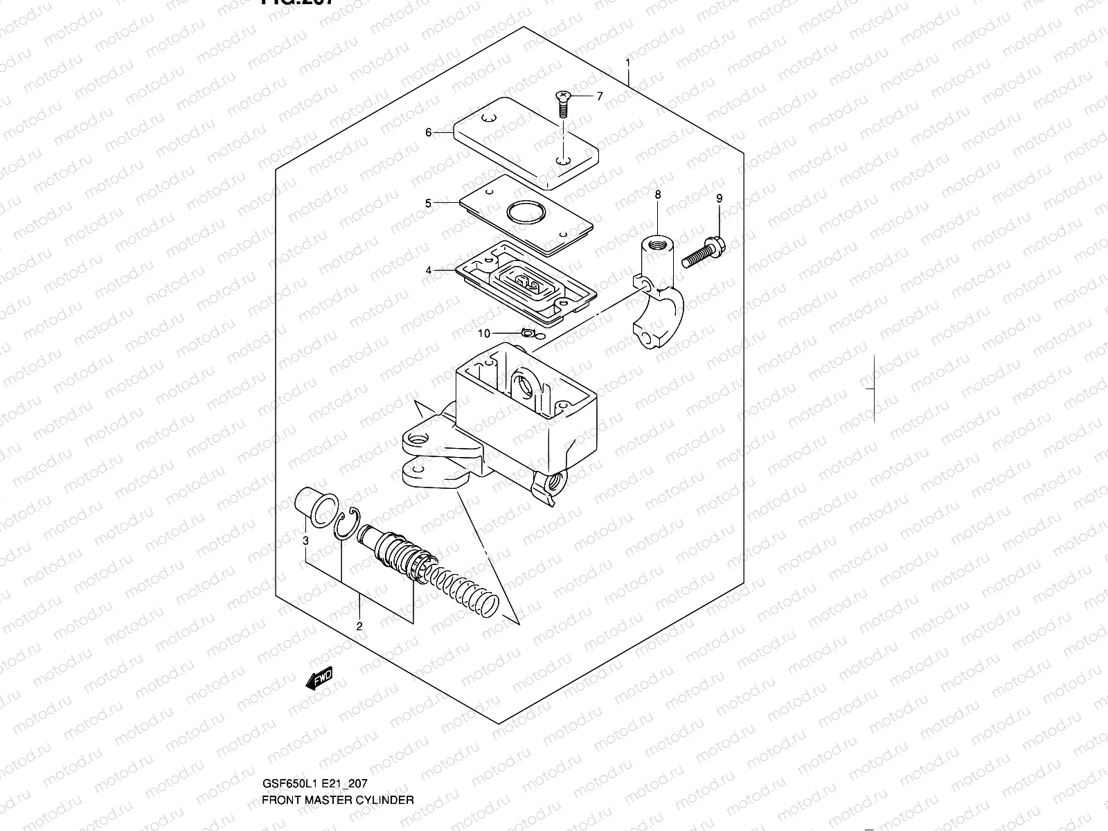 207 - FRONT MASTER CYLINDER (GSF650AL1 E21)