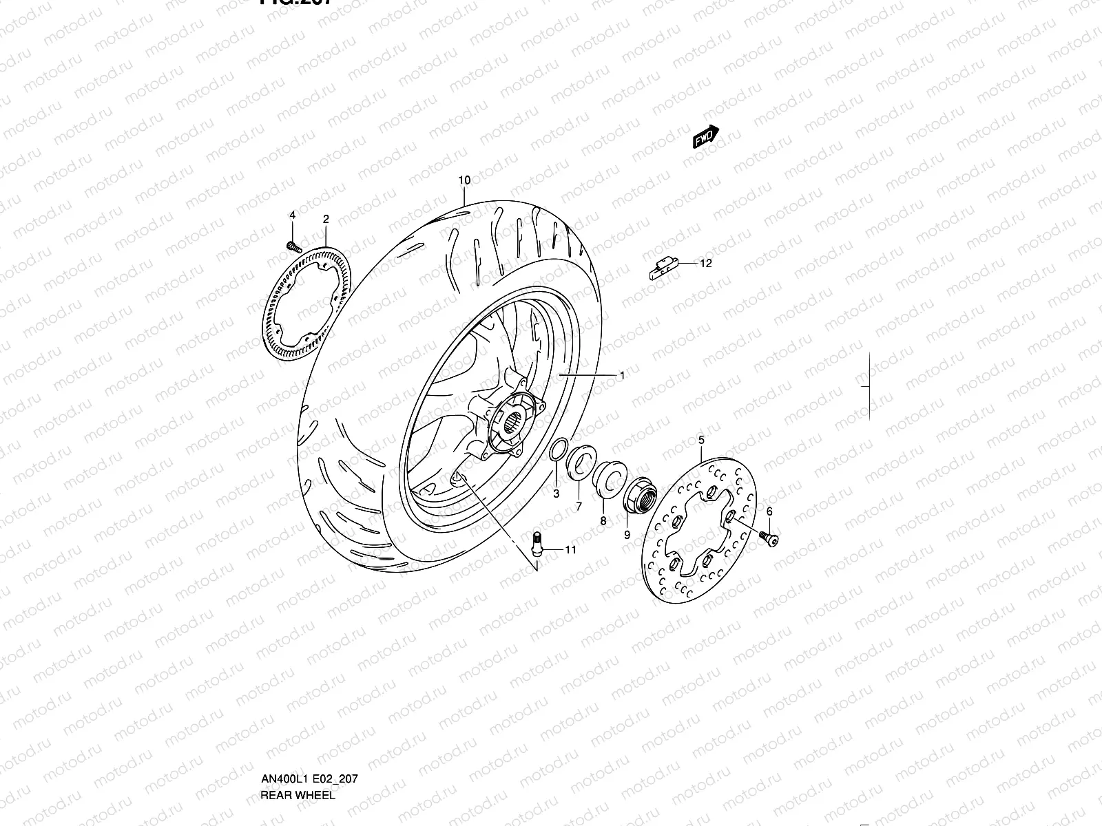 207 - REAR WHEEL (AN400ZAL1 E51)