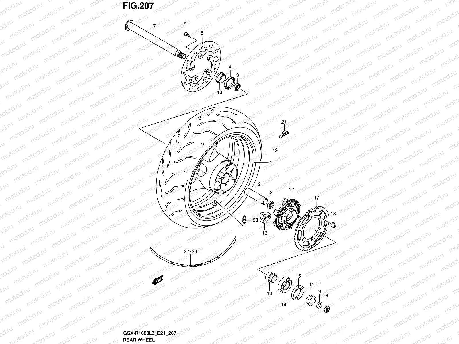 207 - REAR WHEEL (GSX-R1000ZUFL3 E21)