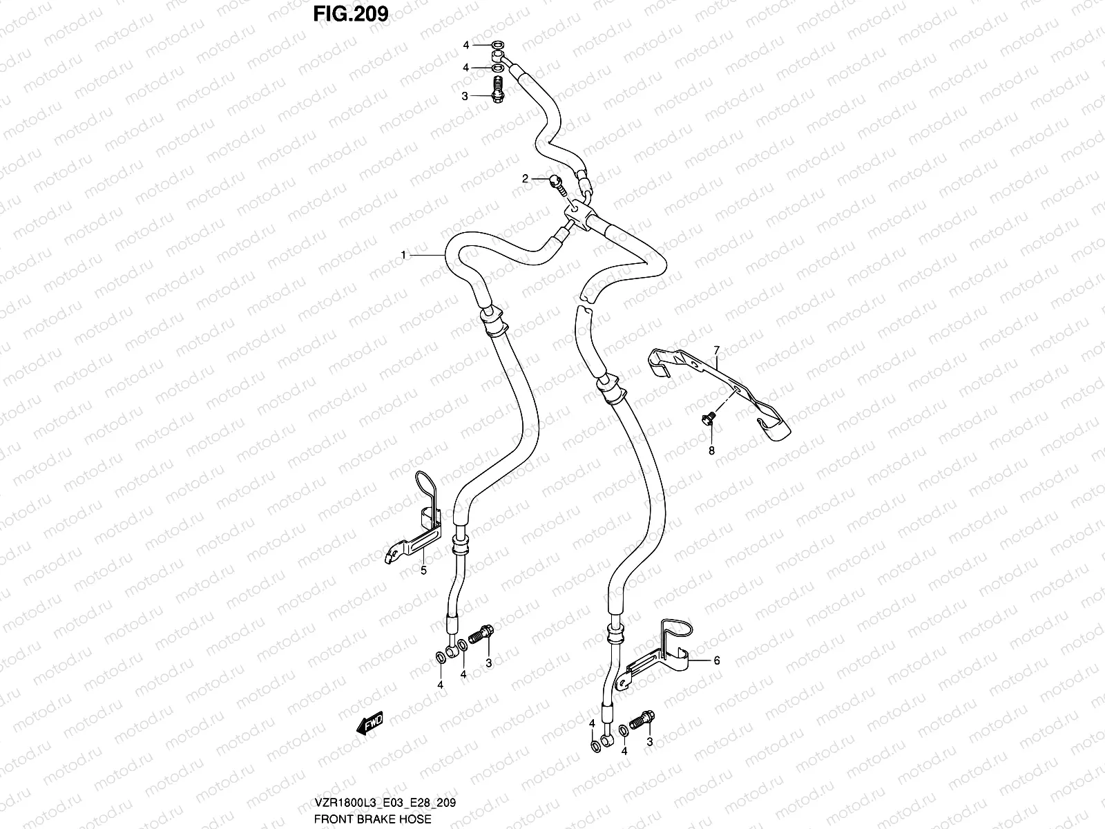 209 - FRONT BRAKE HOSE (VZR1800ZL3 E33)