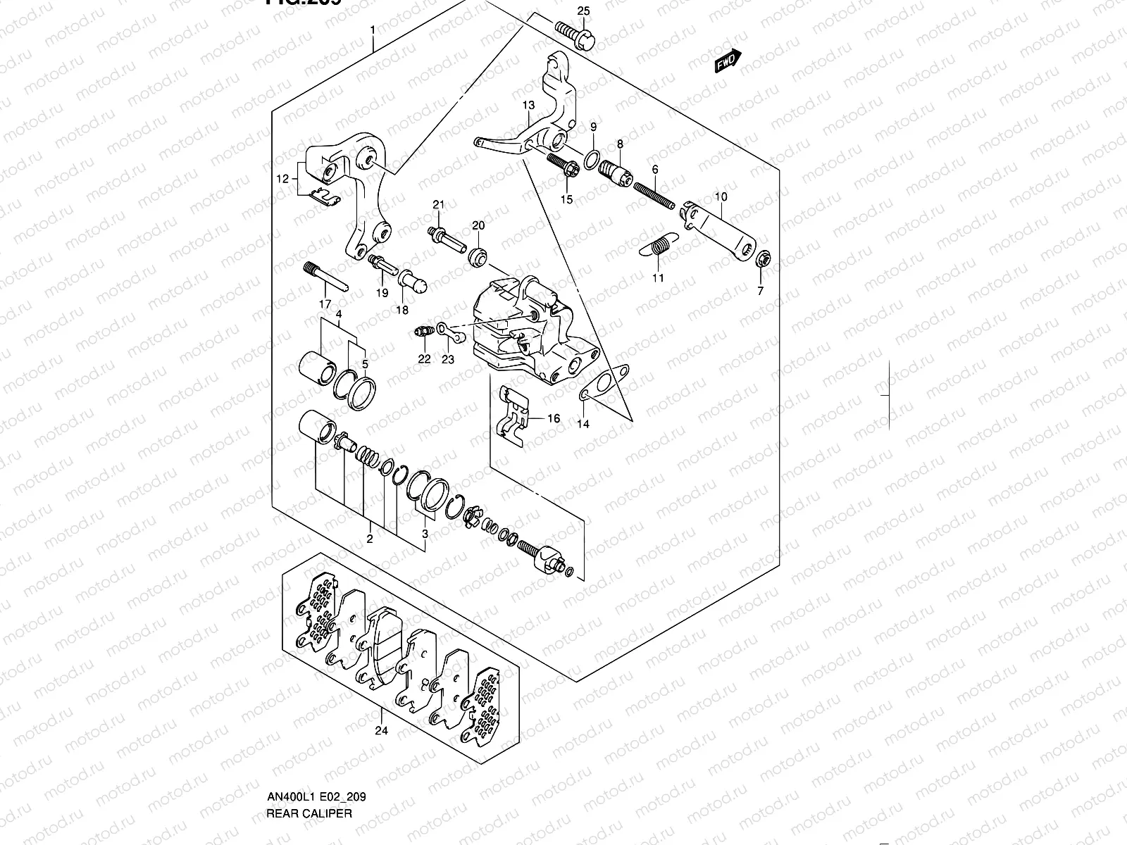 209 - REAR CALIPER (AN400L1 E02)