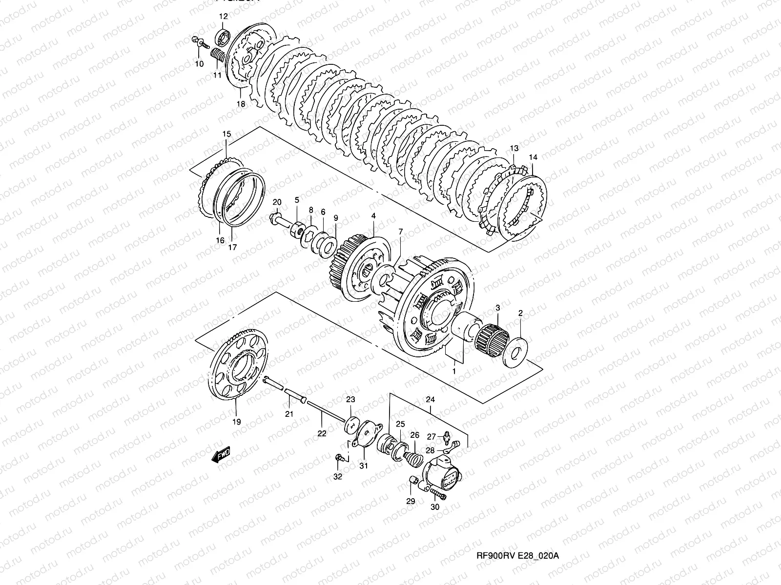 20A - CLUTCH (MODEL S/T/V)