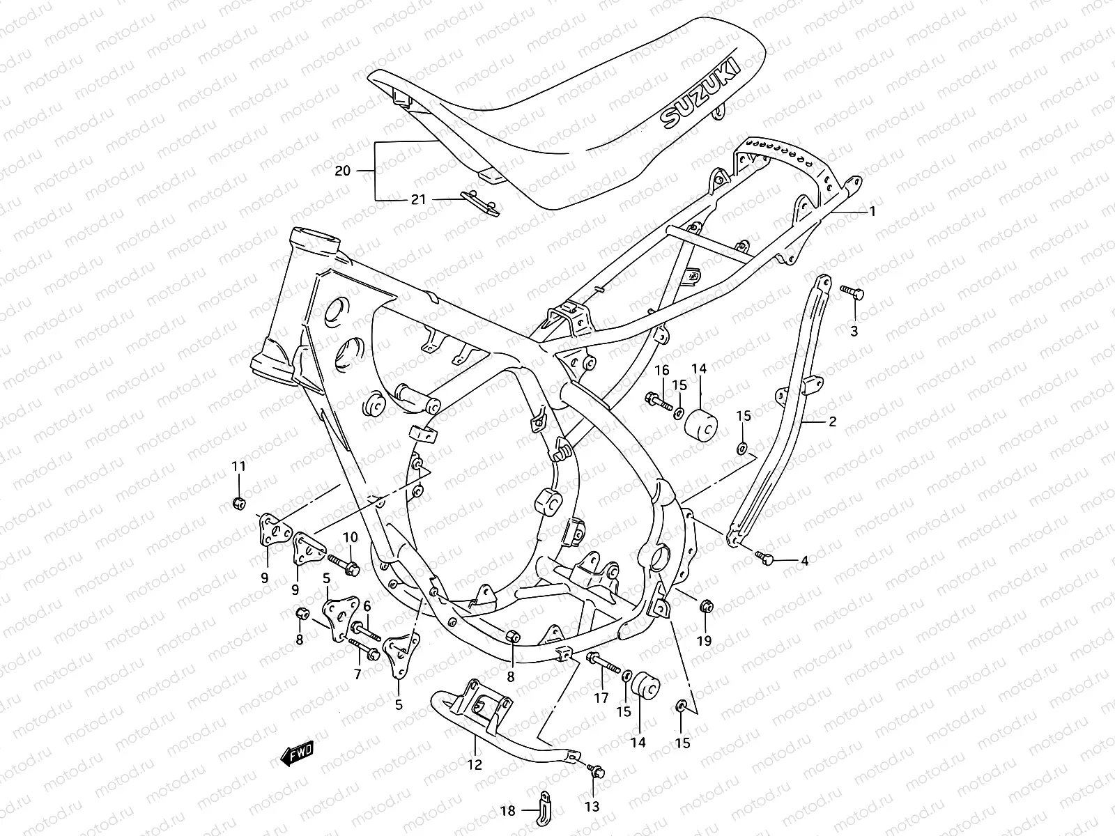 20A - FRAME - SEAT (MODEL P/R)