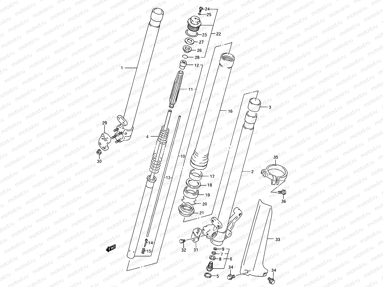 21 - FRONT DAMPER (MODEL P)