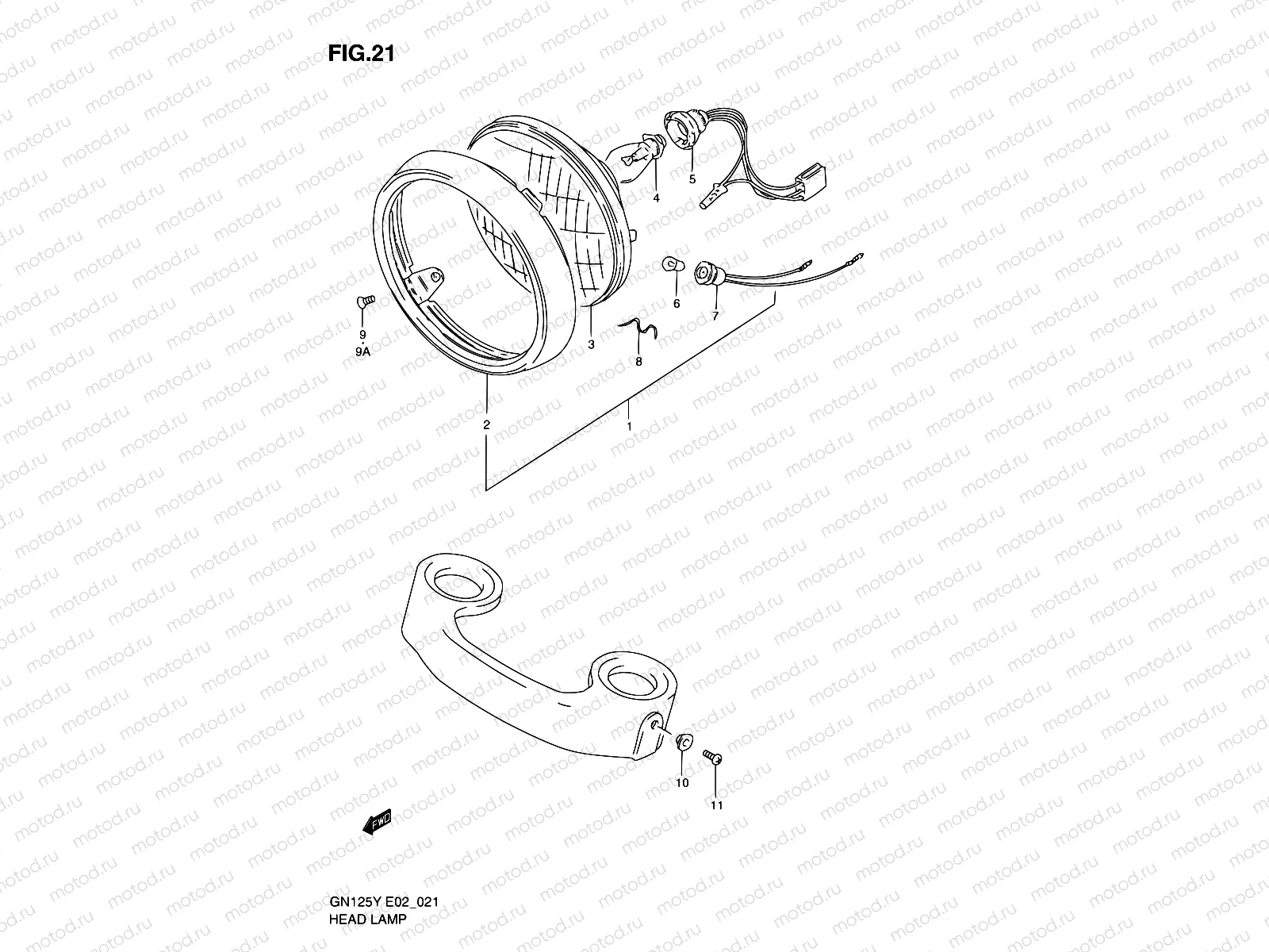 21 - HEADLAMP (MODEL V/W/X/Y/K1 E02,E71,P09)