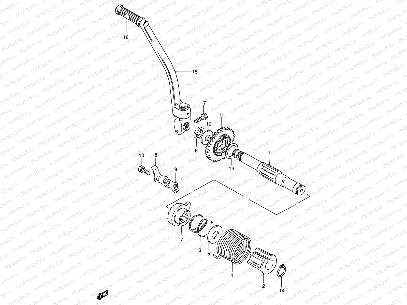 21 - KICK STARTER (GS125Z/D,GS125UR E71)
