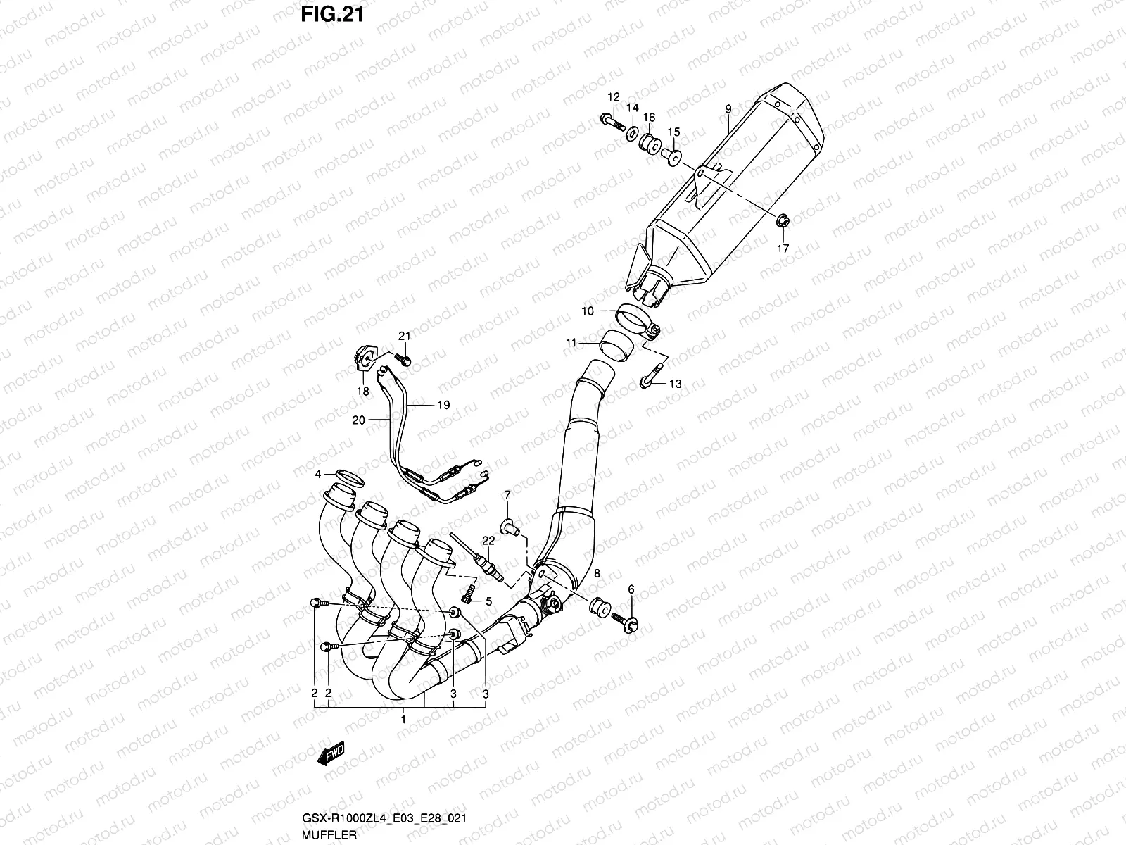 21 - MUFFLER (GSX-R1000ZL4 E33)