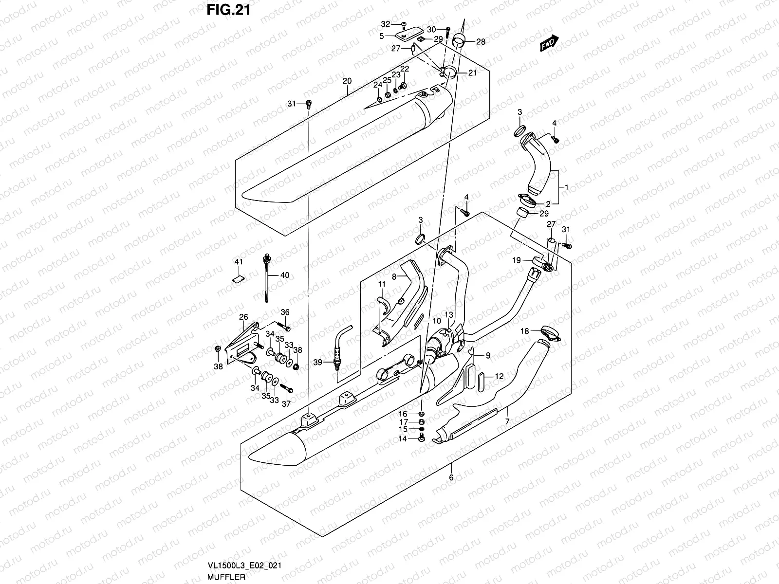 21 - MUFFLER (VL1500L3 E19)