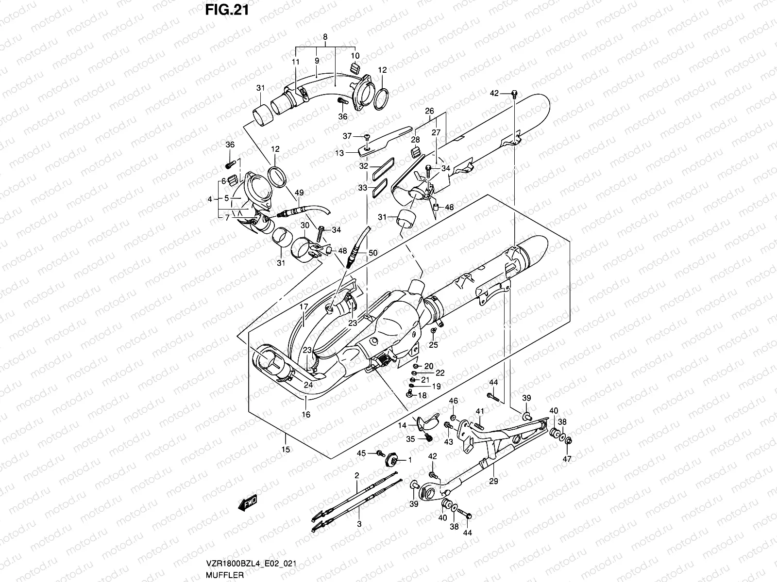 21 - MUFFLER (VZR1800BZUFL4 E19)