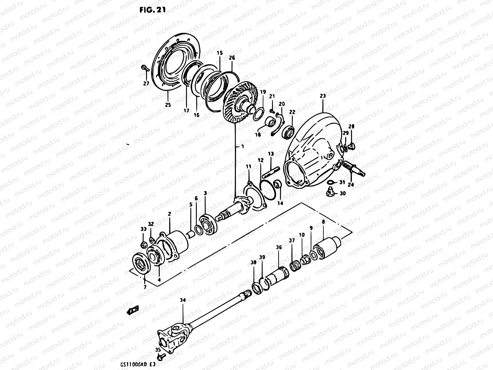 21 - PROPELLER SHAFT - FINAL DRIVE GEAR