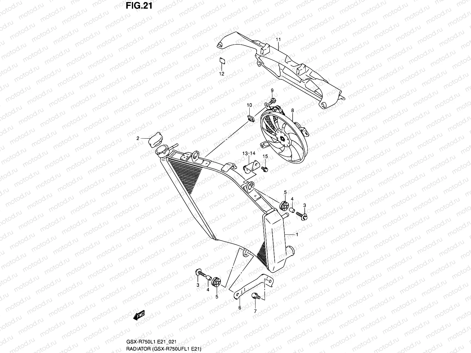 21 - RADIATOR (GSX-R750UFL1 E21)