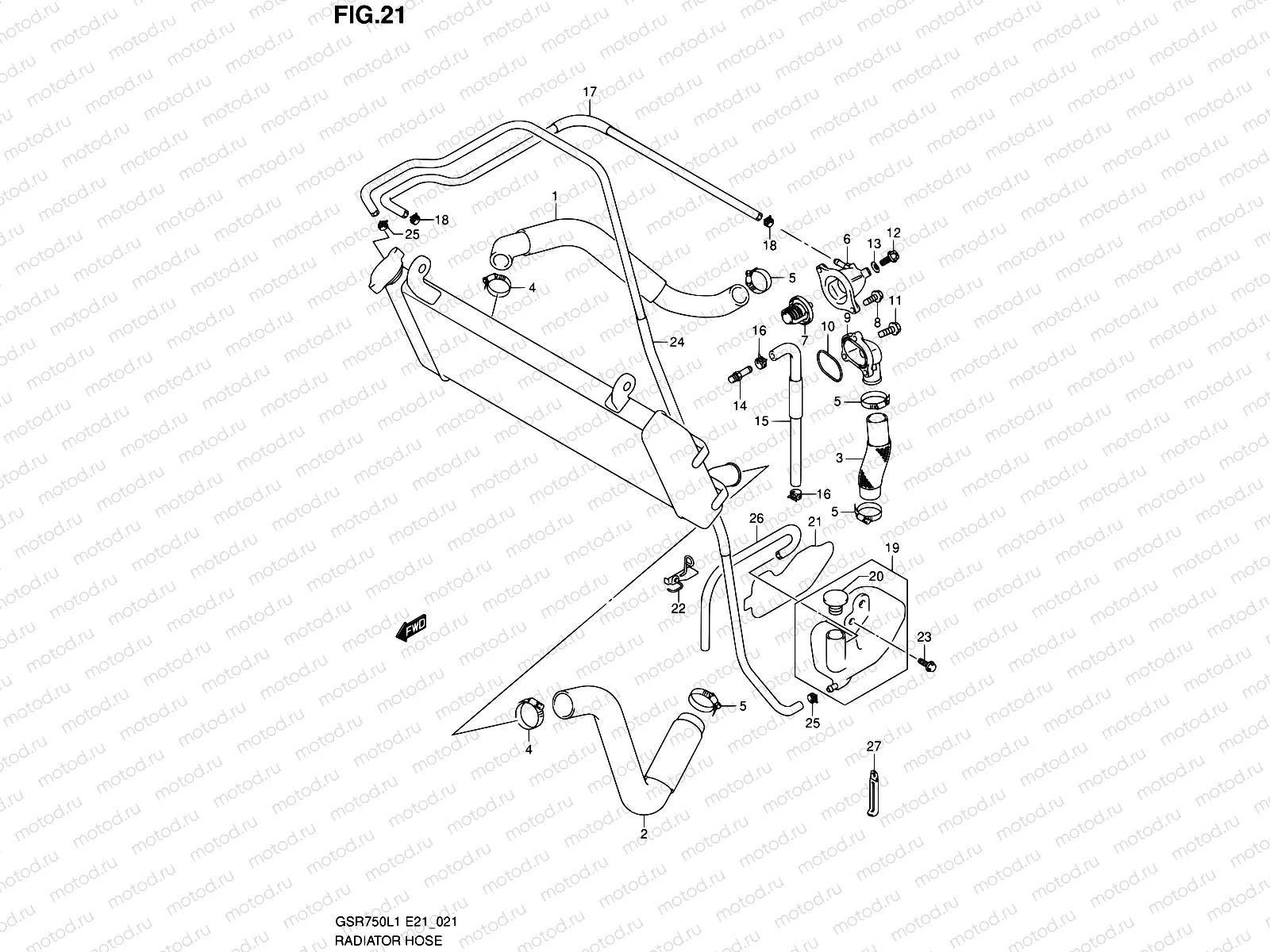 21 - RADIATOR HOSE