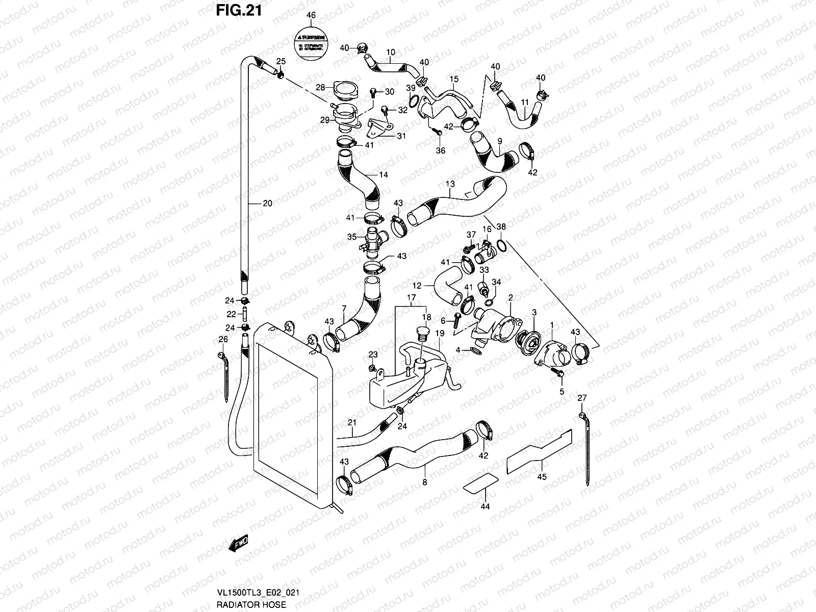 21 - RADIATOR HOSE (VL1500TL3 E19)