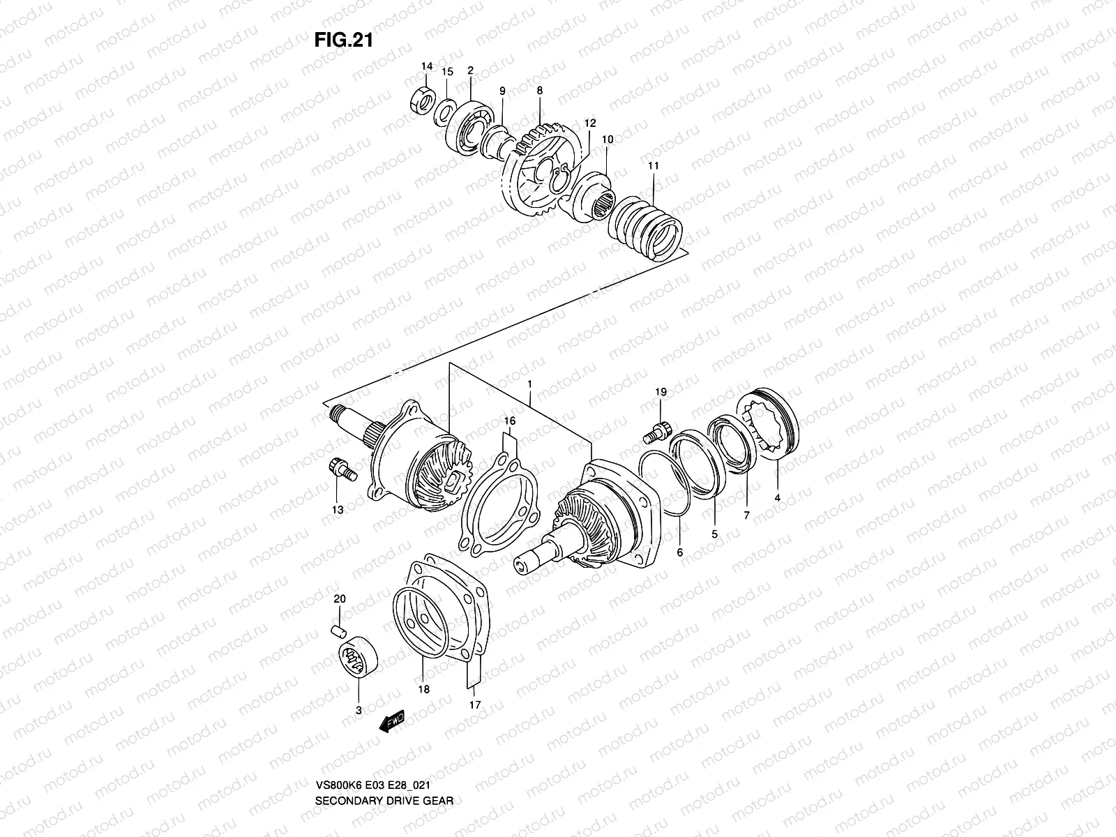 21 - SECONDARY DRIVE GEAR