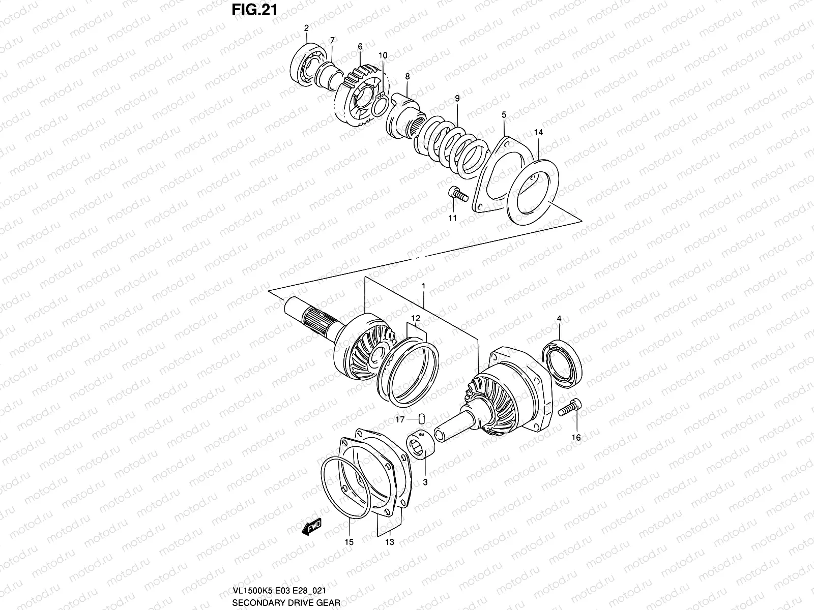 21 - SECONDARY DRIVE GEAR