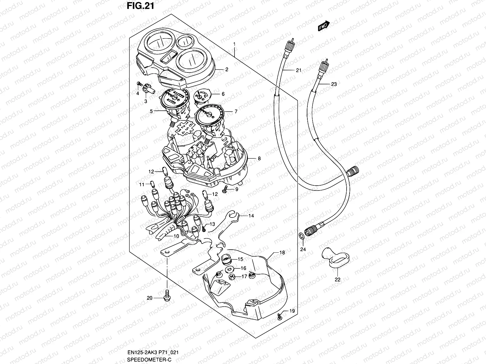 21 - SPEEDOMETER (EN125-2AK3/EN125HUK4/HUZK6)
