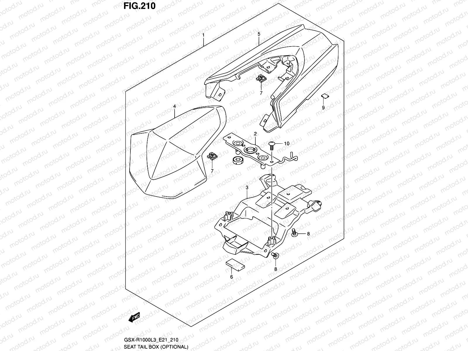 210 - SEAT TAIL BOX (OPTIONAL) (GSX-R1000L3 E21)