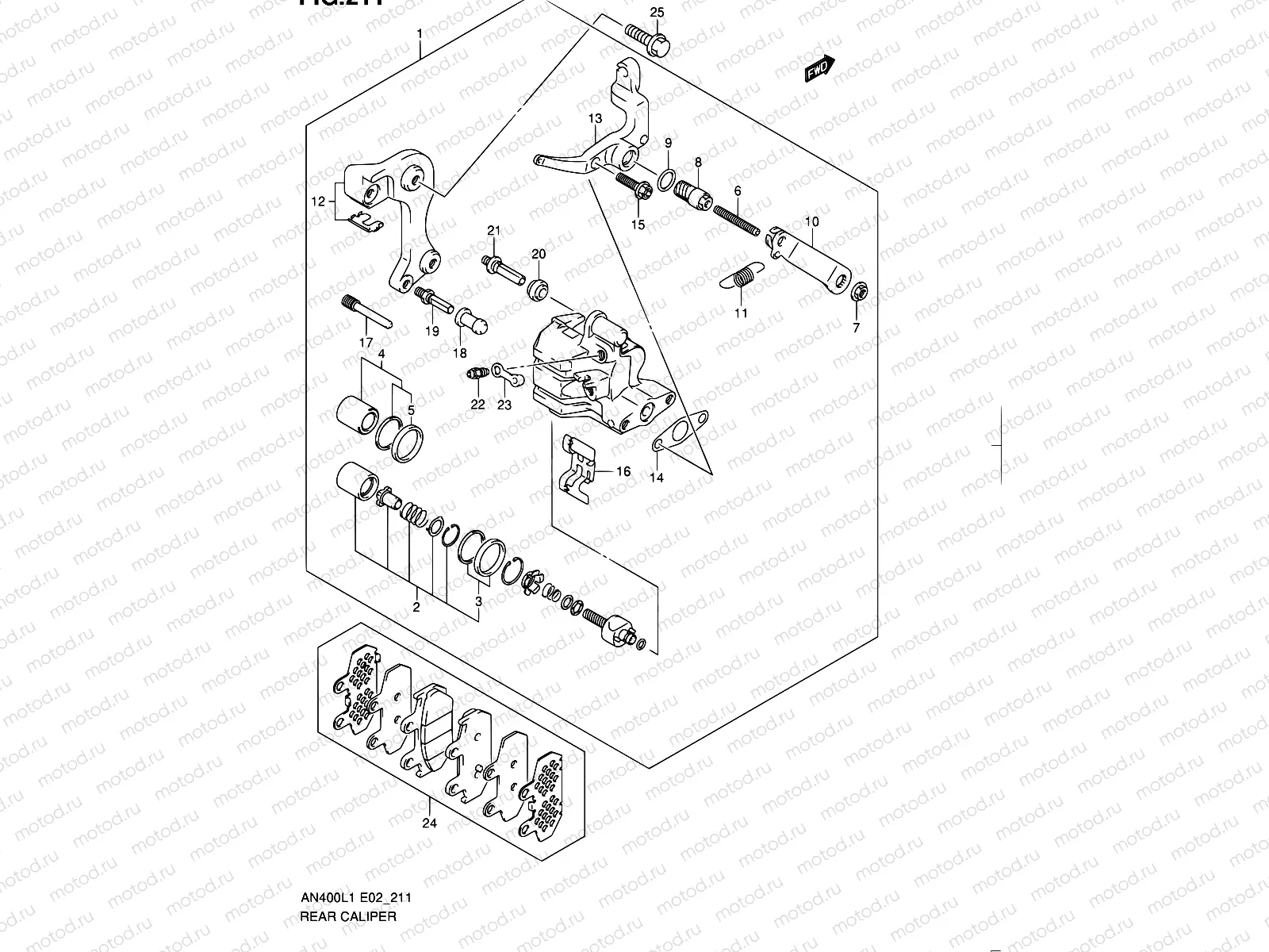 211 - REAR CALIPER (AN400AL1 E24)