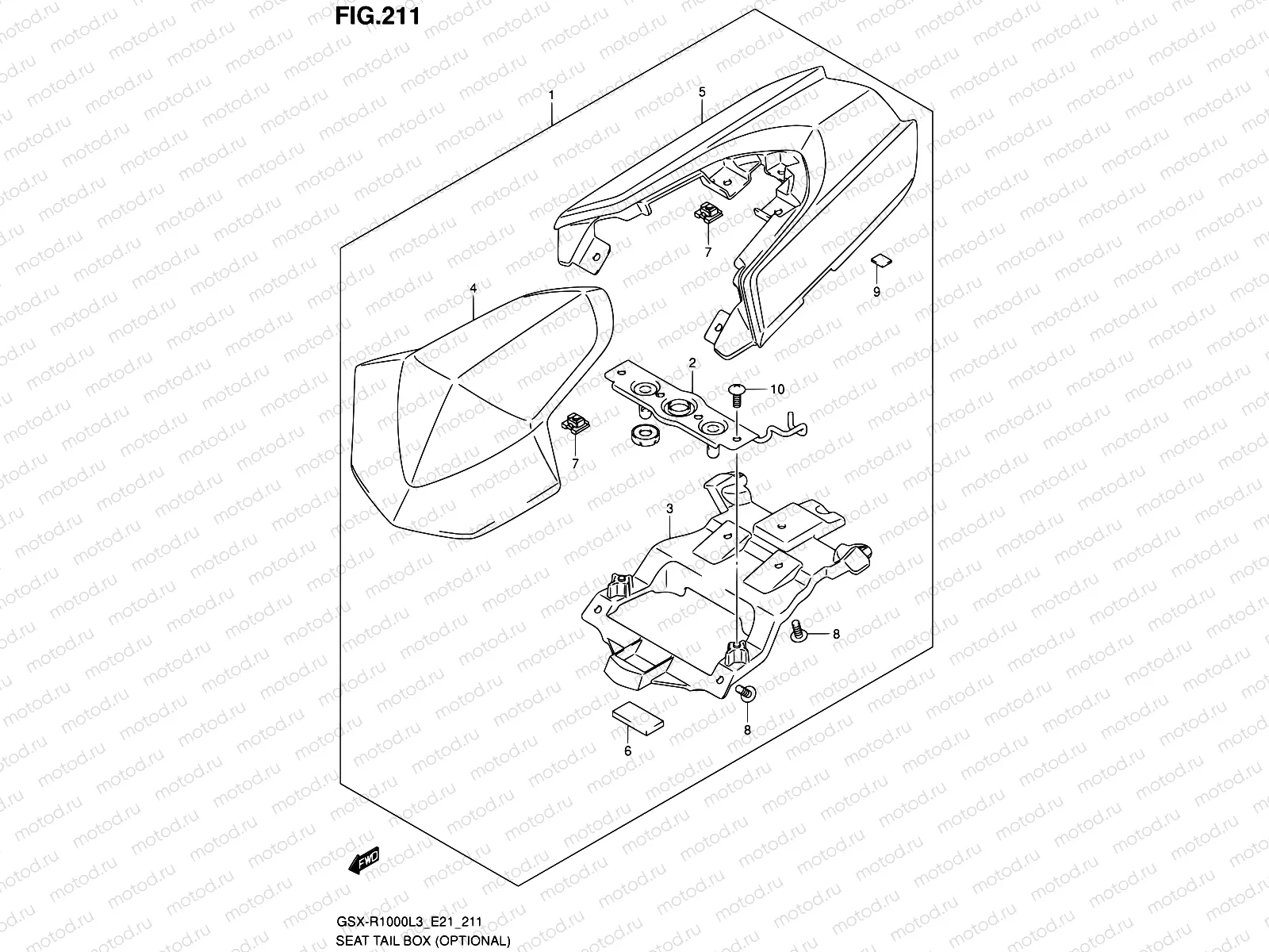 211 - SEAT TAIL BOX (OPTIONAL) (GSX-R1000L3 E24)