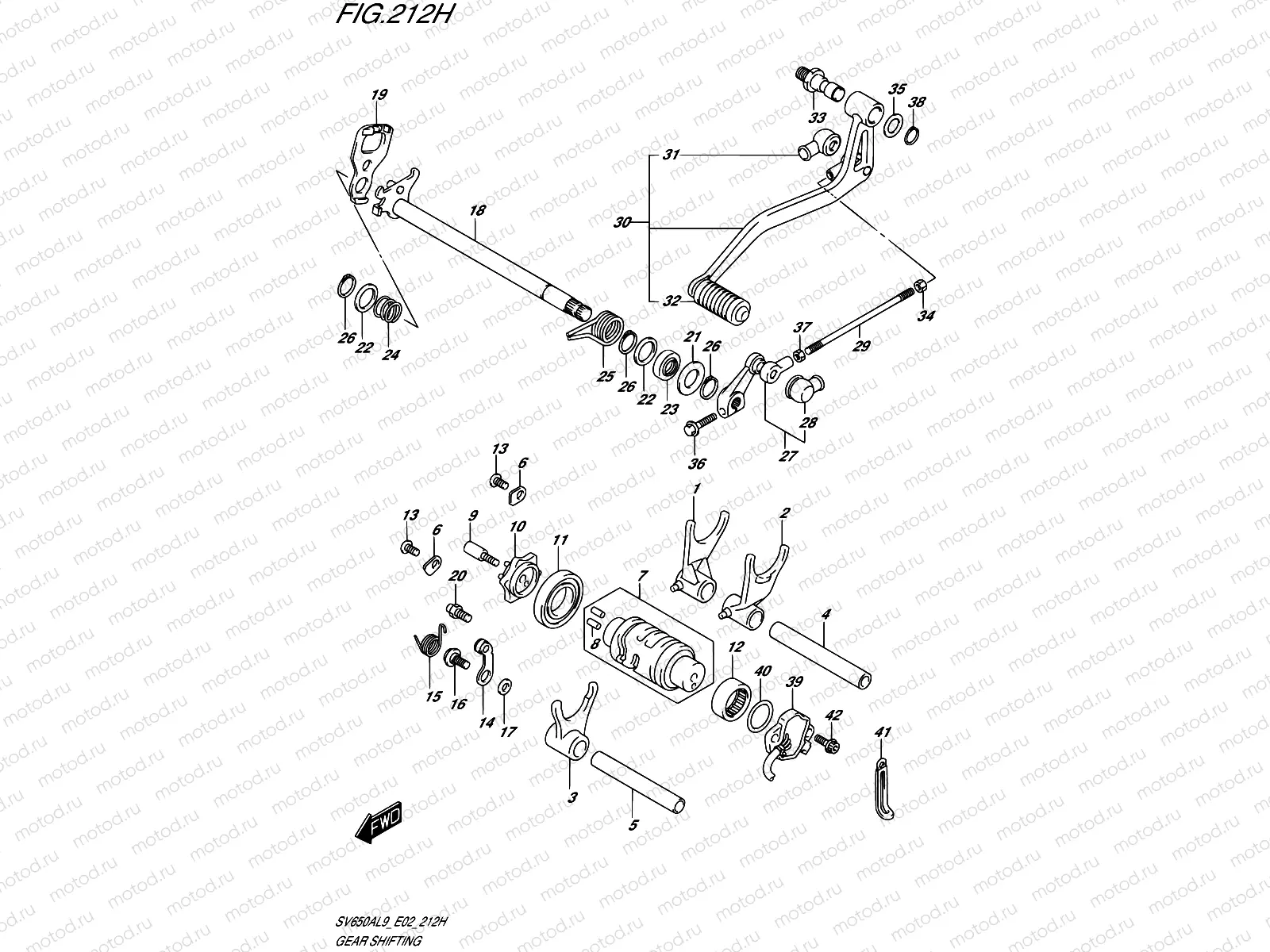 212H - GEAR SHIFTING (SV650XAUL9 E19)