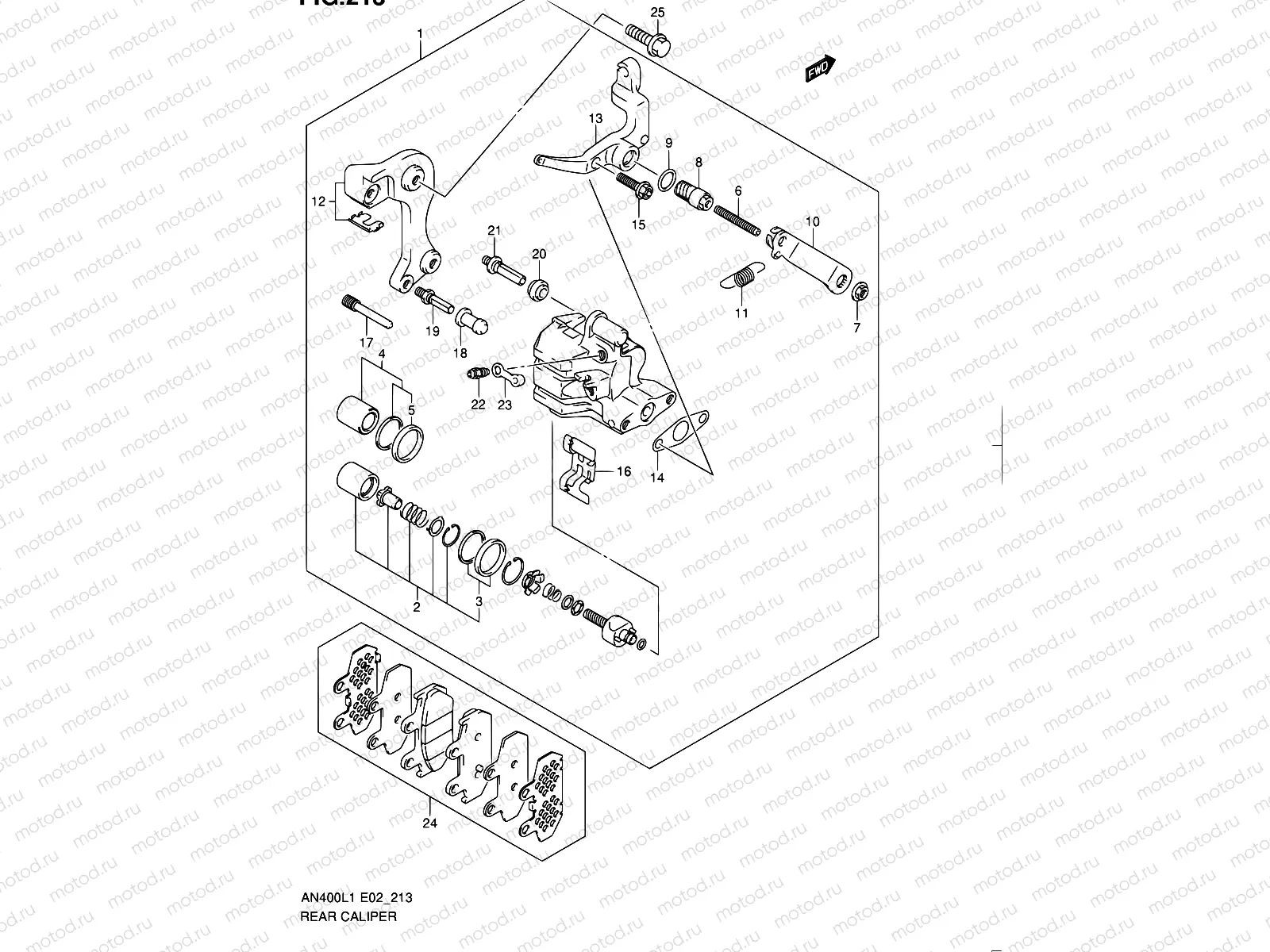 213 - REAR CALIPER (AN400ZAL1 E02)