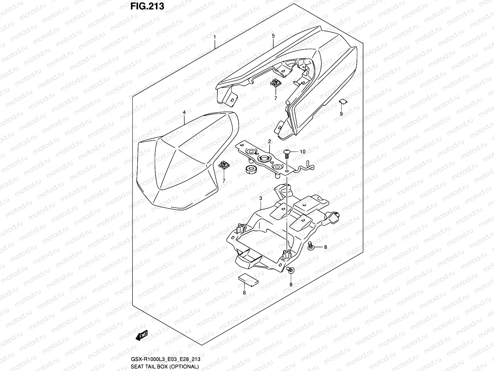 213 - SEAT TAIL BOX (OPTIONAL) (GSX-R1000L3 E28)