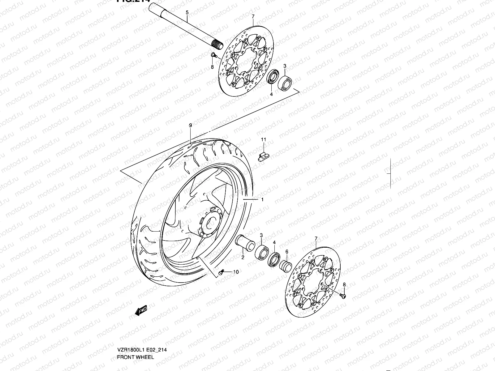 214 - FRONT WHEEL (VZR1800L1 E24)