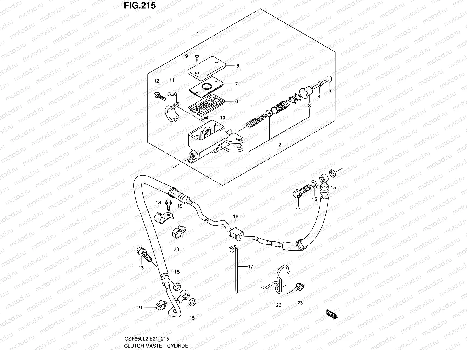 215 - CLUTCH MASTER CYLINDER (GSF650AL2 E21)