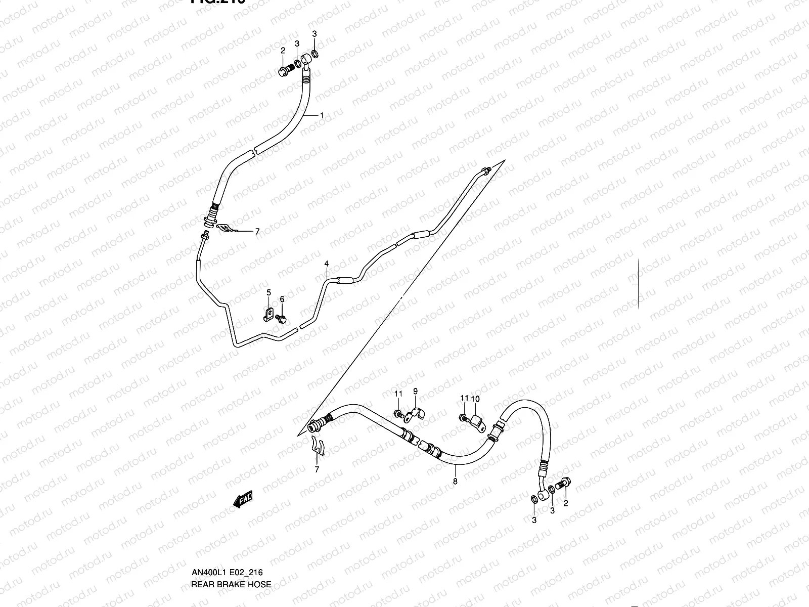 216 - REAR BRAKE HOSE (AN400L1 E02)
