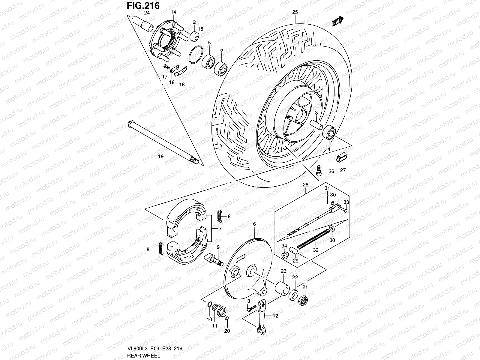 216 - REAR WHEEL (VL800CL3 E28)