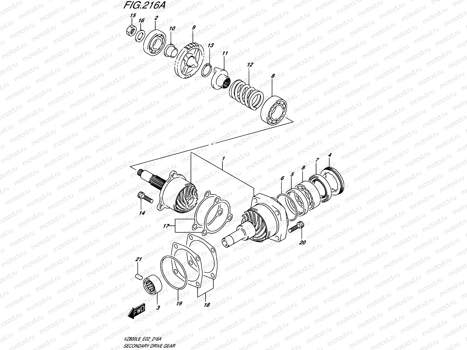 216A - SECONDARY DRIVE GEAR