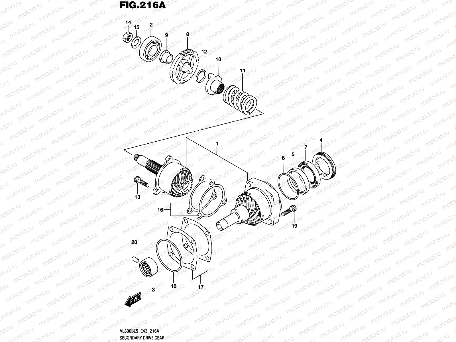 216A - SECONDARY DRIVE GEAR