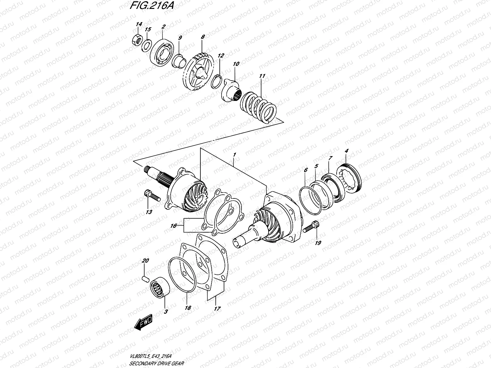 216A - SECONDARY DRIVE GEAR