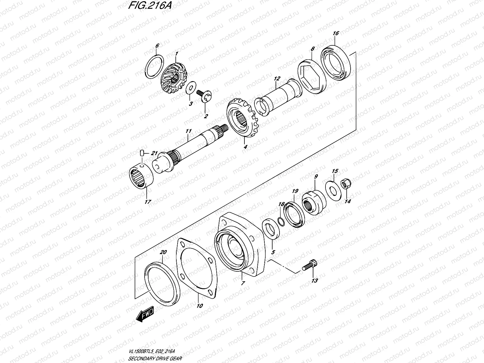 216A - SECONDARY DRIVE GEAR
